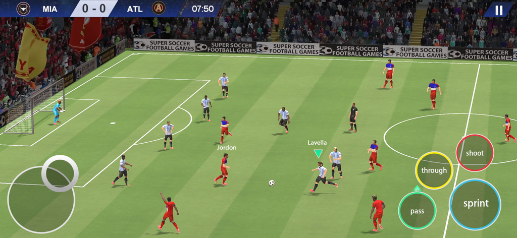 Soccer League Football Strike - Jugabilidad de un partido de fútbol lleno de acción con controles en pantalla en Soccer League Football Strike