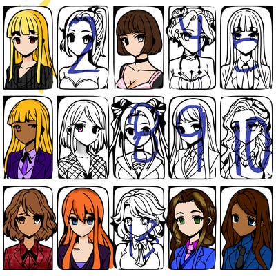 girls that look diffrent anime