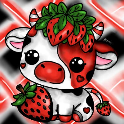 cute strawberry cow