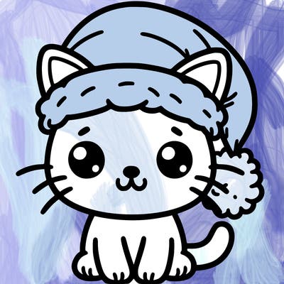 kitty with santa hat on