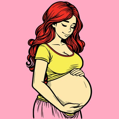 woman heavily pregnant realistic