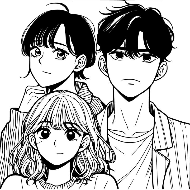 two manhwa girls and two manhwa guys