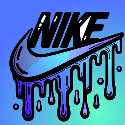 dripping nike logo