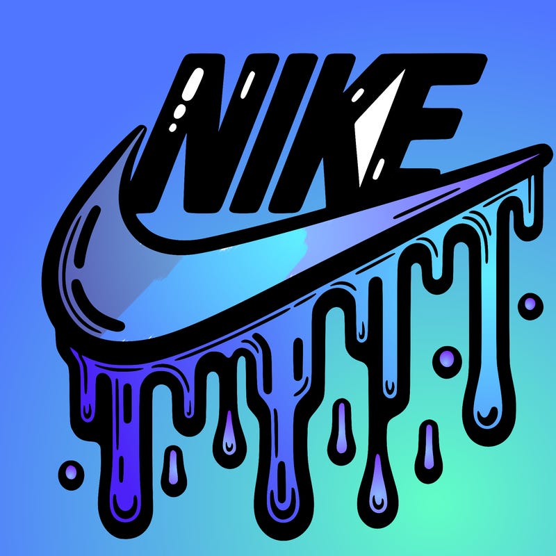 dripping nike logo