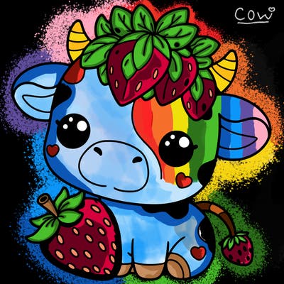 cute strawberry cow
