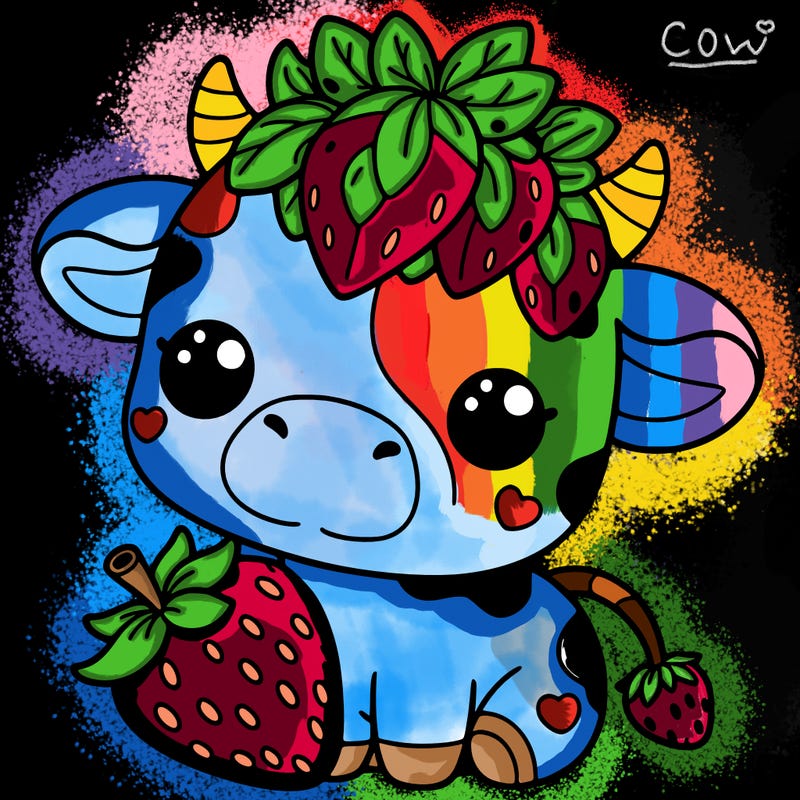 cute strawberry cow