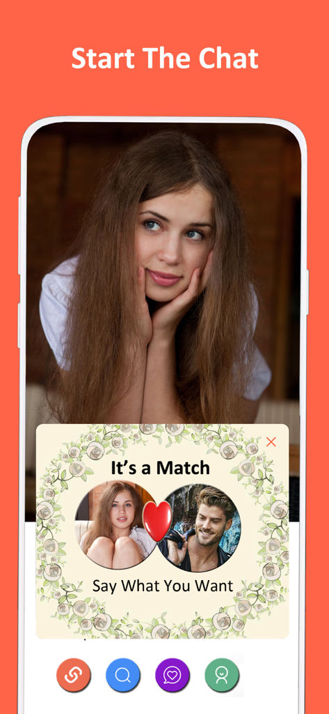 Hiky: Adult Friend Date & Chat - Hiky dating app interface showing a match between two users with the option to start a chat.