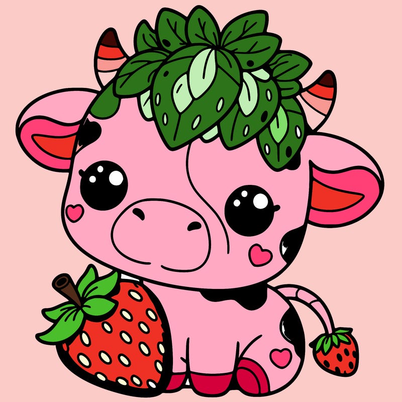 cute strawberry cow