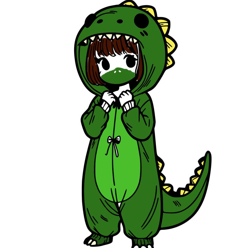 dino onesies on girl