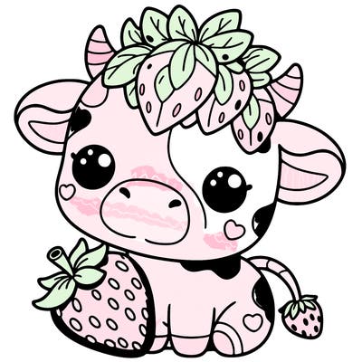 cute strawberry cow