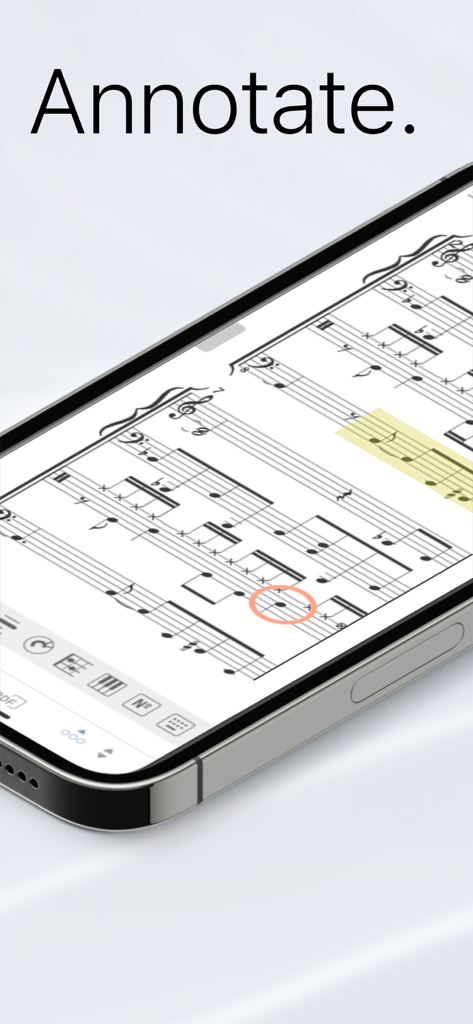 Songs - The App For Musicians - Funktion zur Annotation von Noten auf dem iPhone-Bildschirm
