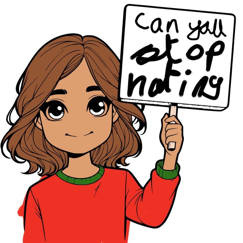 realistic girl holding up a sign