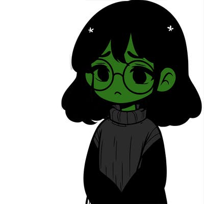 sad girl with glasses in a sweater