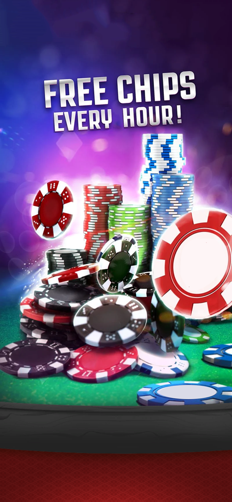 Blackjack 21: Casino Game - Bunte Stapel von Casino-Chips für kostenlose stündliche Boni in Blackjack 21.