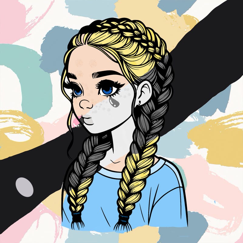 realistic girl with braids