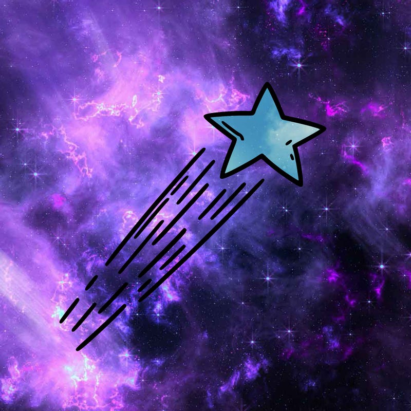 a shooting star in the sky
