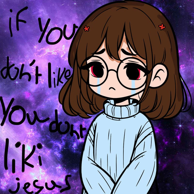 sad girl with glasses in a sweater