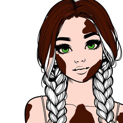 realistic girl with braids