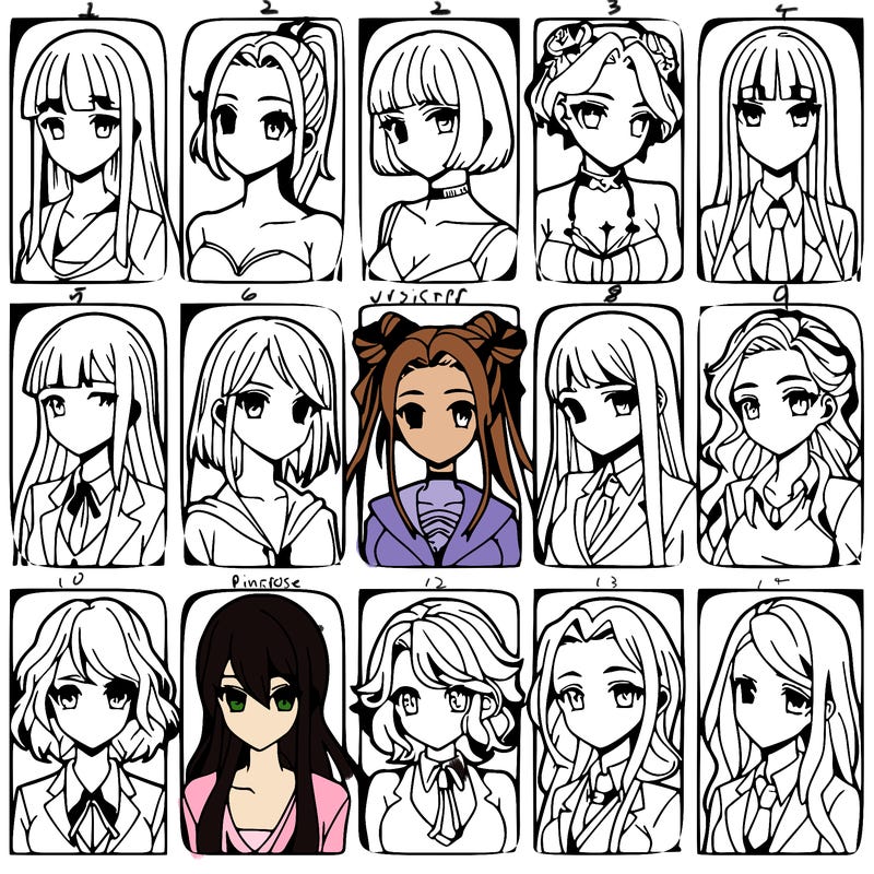 girls that look diffrent anime