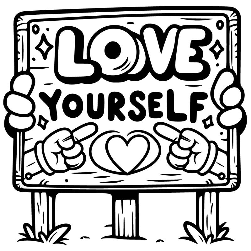 a sign where it is written: love yourself
