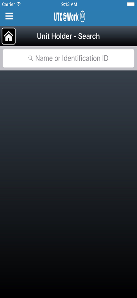 UTC@Work mobile app unit holder search interface