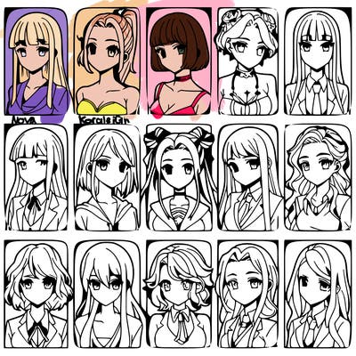 girls that look diffrent anime