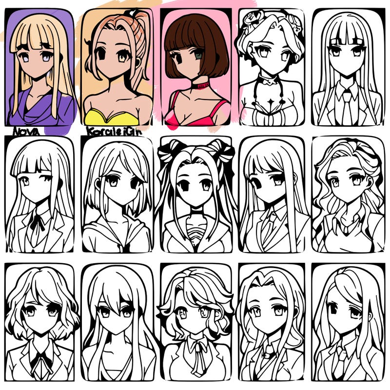 girls that look diffrent anime