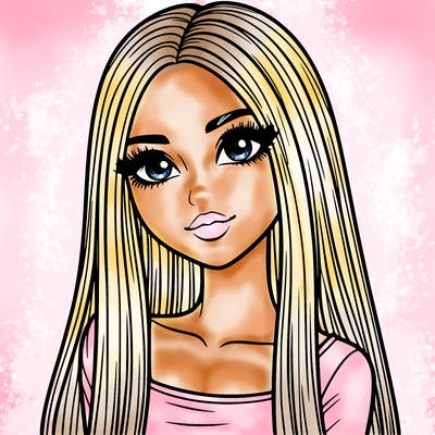 realistic girl with straight and long hair