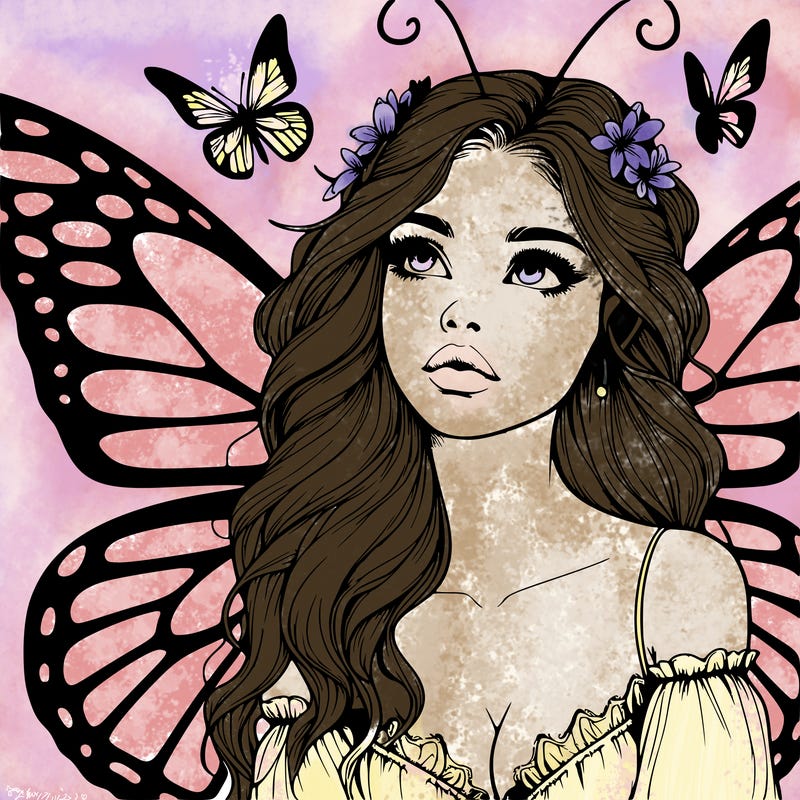 butterfly fairy realistic girl