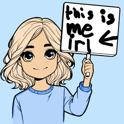 realistic girl holding up a sign