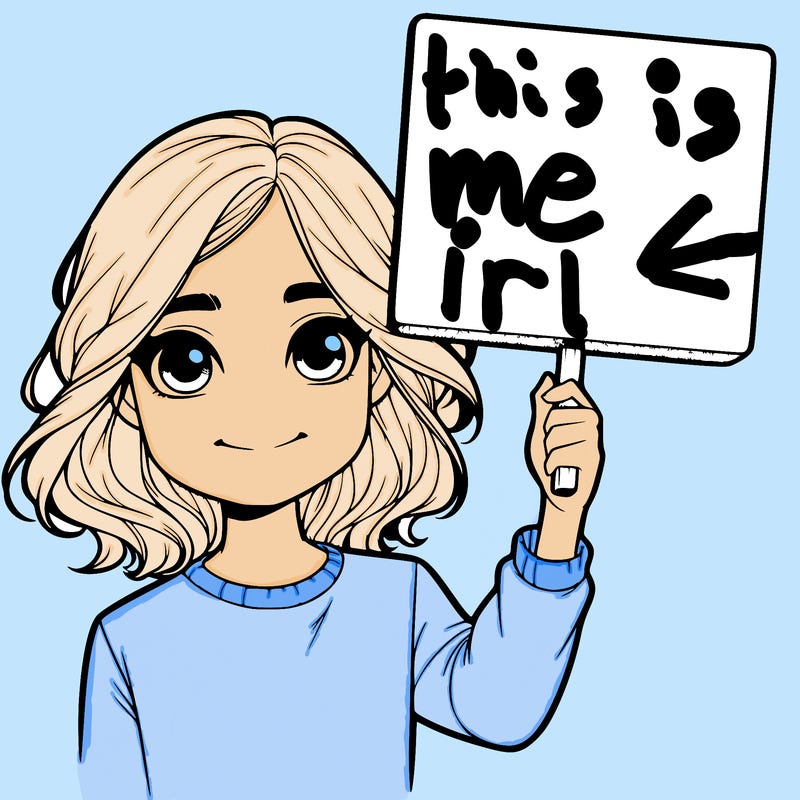 realistic girl holding up a sign