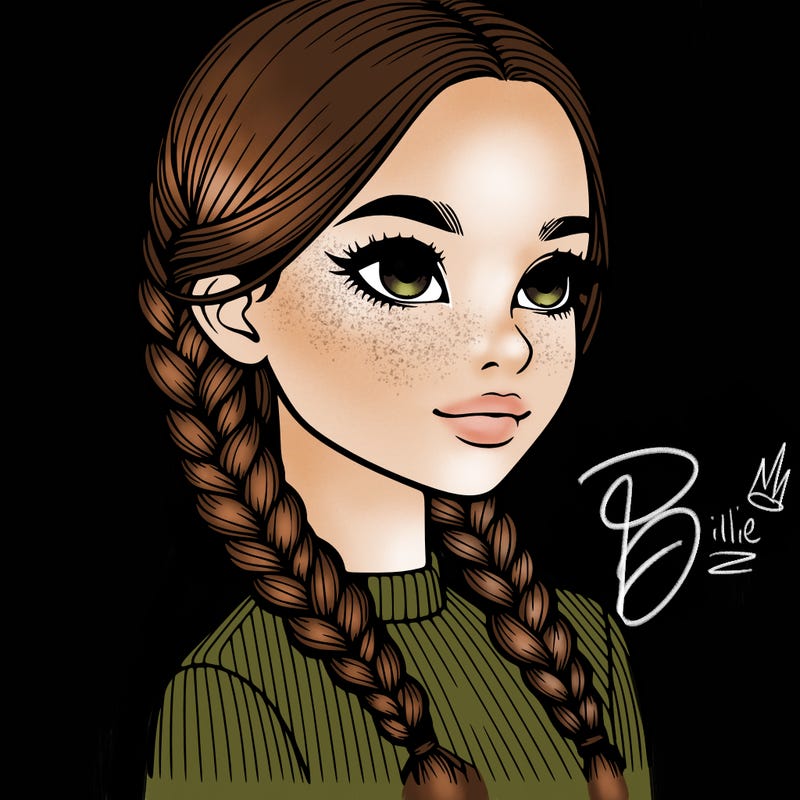 realistic girl with braids