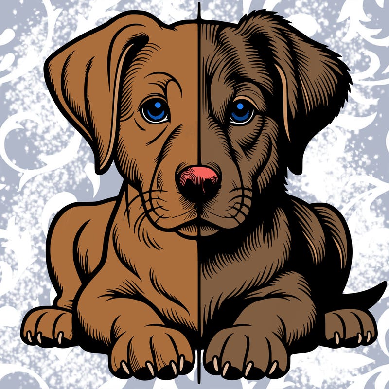 realistic dog split picture