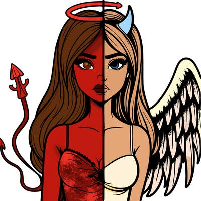 devil vs angel realistic girl