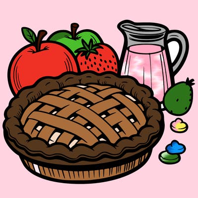 a pie of food