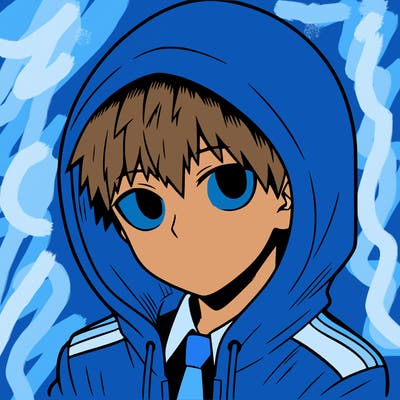 manga character with a hoodie