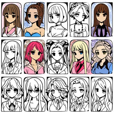 girls that look diffrent anime