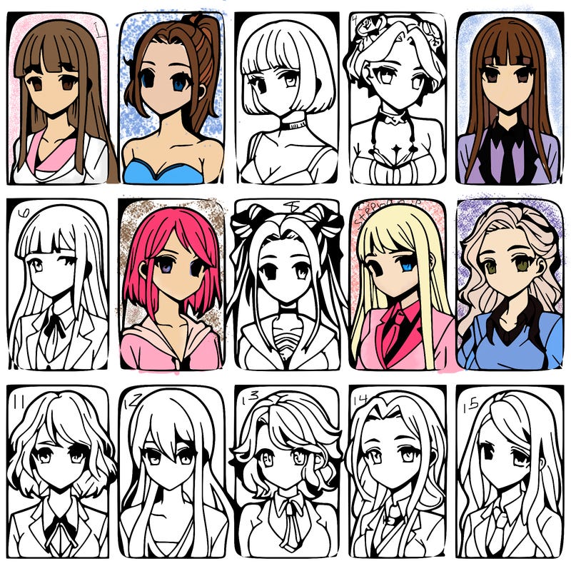 girls that look diffrent anime