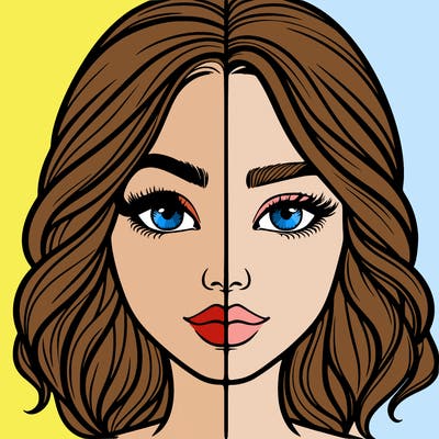 realistic girl split half