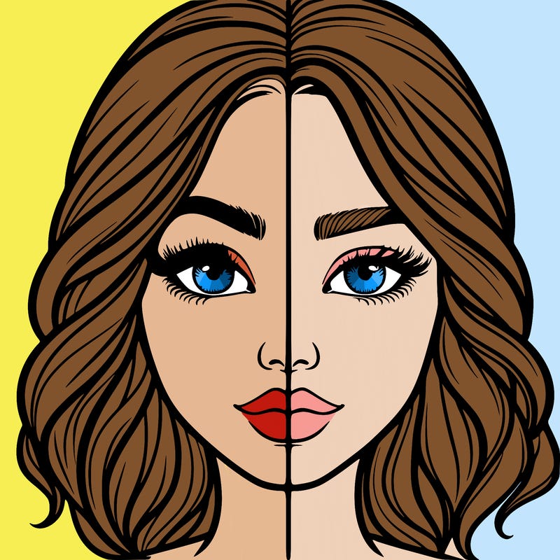 realistic girl split half