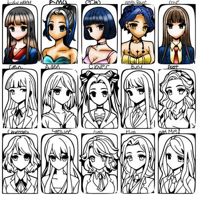 girls that look diffrent anime