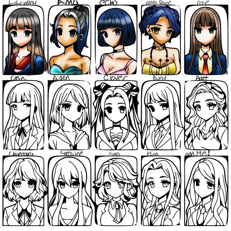 girls that look diffrent anime