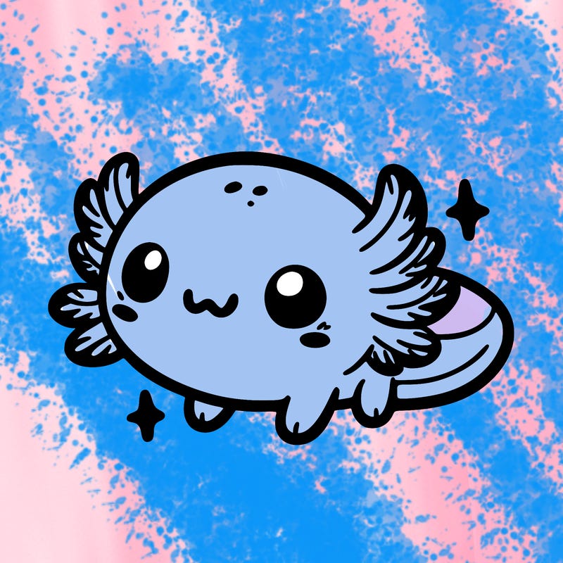 cute easy baby axolotl