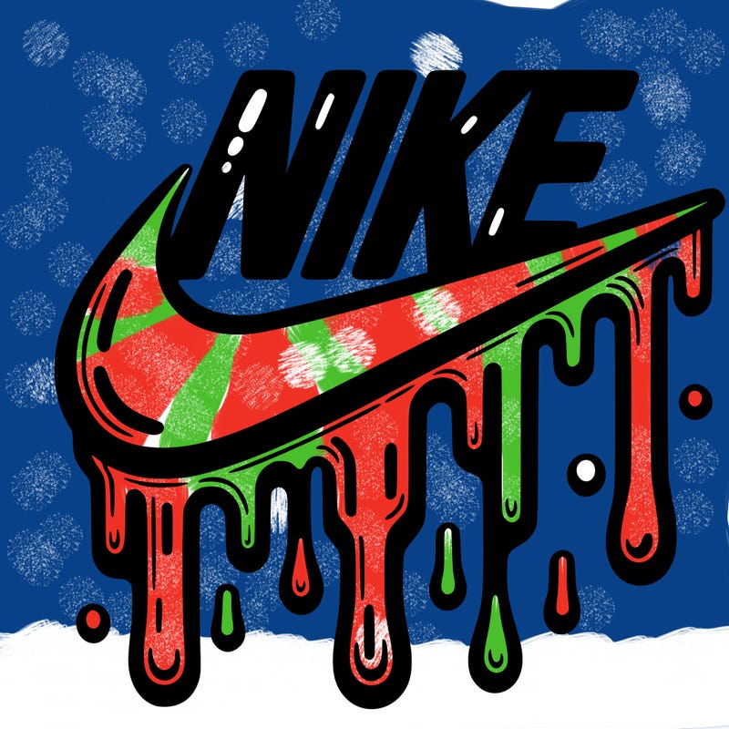 dripping nike logo