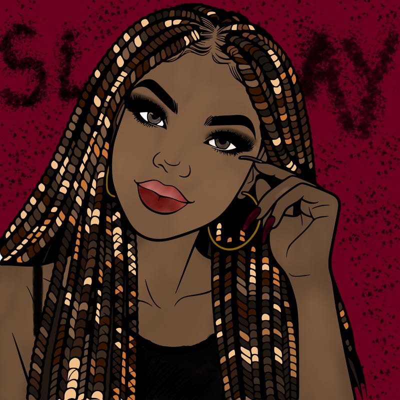 beautiful woman with box braids