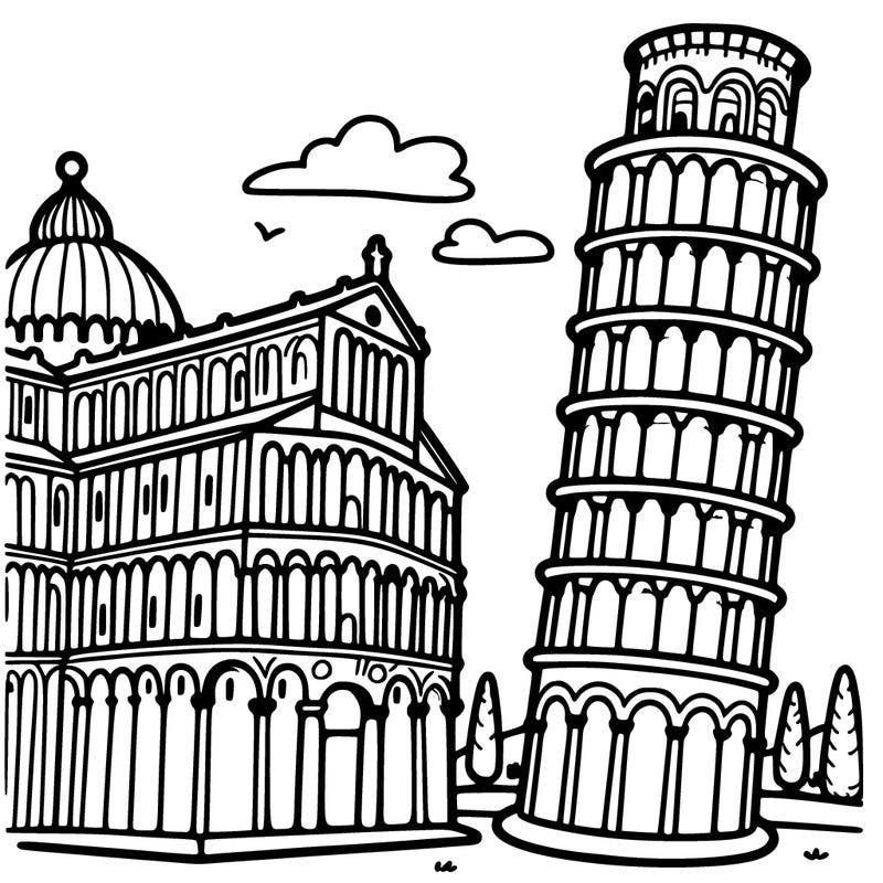leaning tower of pisa, alone