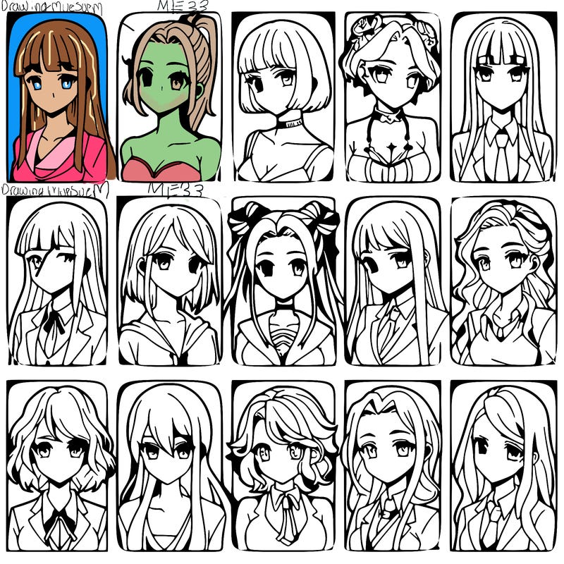 girls that look diffrent anime