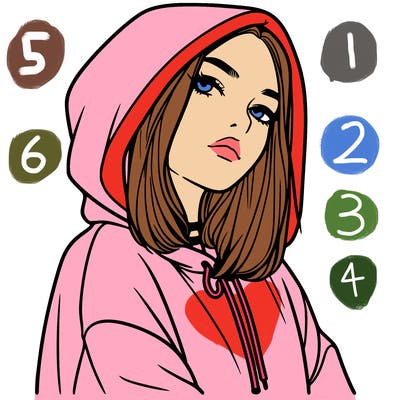 a realistic girl in a hoodie