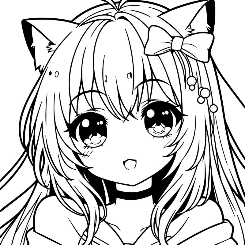 anime girl with cat ears