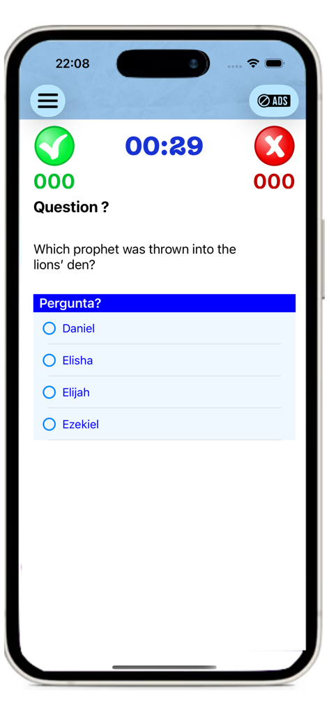 Catechism of the Catholic - Daily Bible Quiz interface in the YOUCAT app showing a multiple choice question about the prophet Daniel.